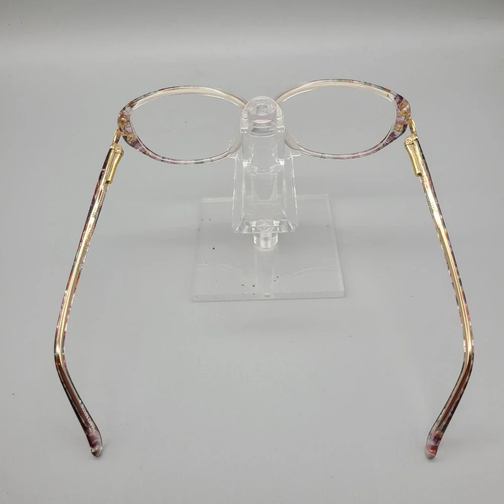 Blue Ribbon for Marchon BR 16 Lilac Mosaic Eyeglass Frames Gold Accents 130mm